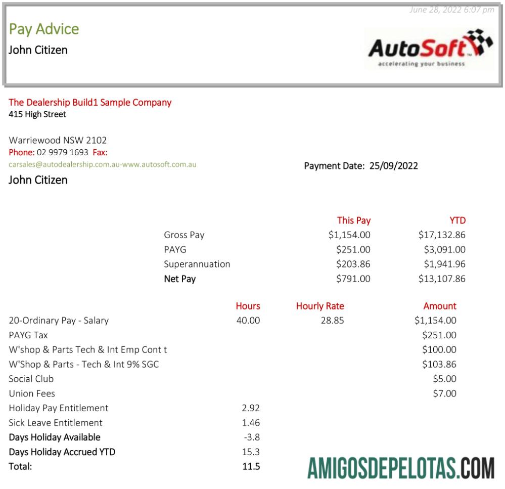 Comprovante de pagamento AutoSoft da Austrália NSW baixar para verificação